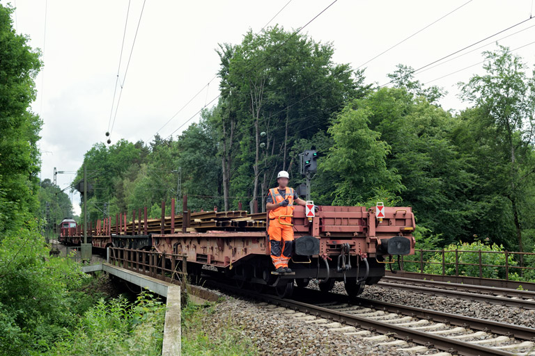 Bauzug bei km 18,4 (Juni 2022)