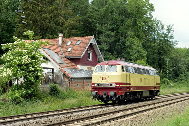 218 105 bei km 18,2 (Juni 2022)