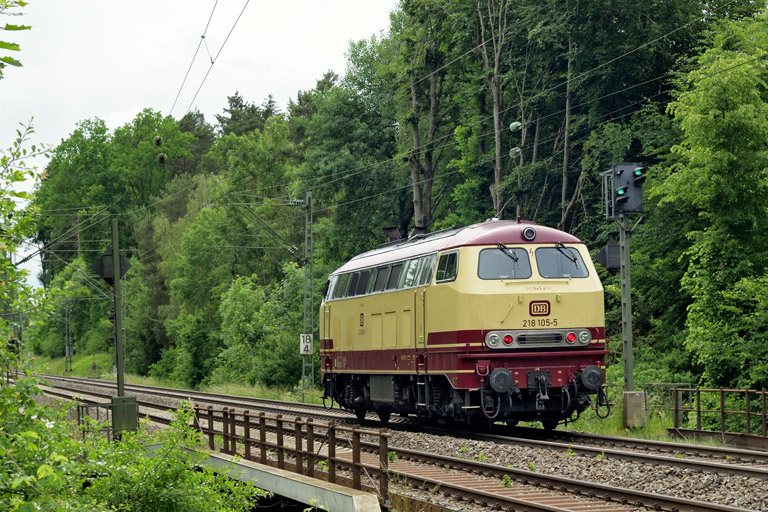 218 105 bei km 18,4 (Juni 2022)