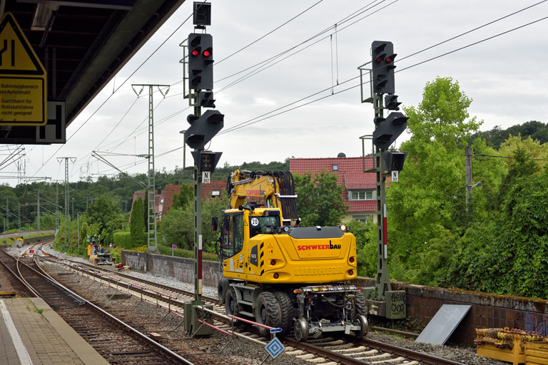 Gleis- und Weichenerneuerung bei km 16,8 (Juni 2022)