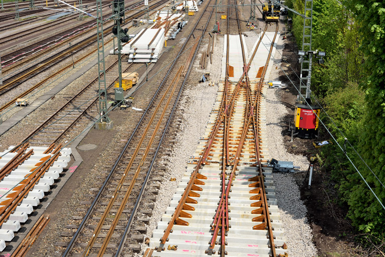 Gleis- und Weichenerneuerung bei km 15,8 (Mai 2022)