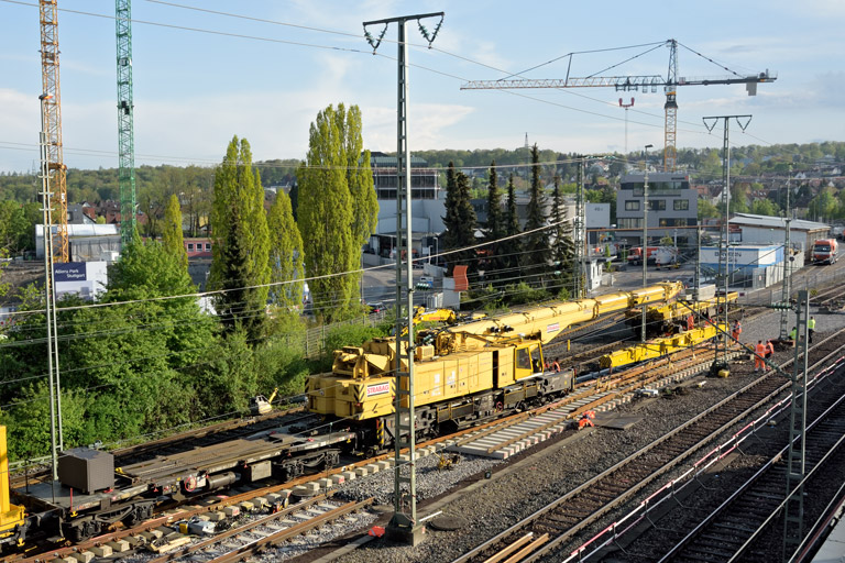 Schienenkranwagen bei km 16,0 (Mai 2022)