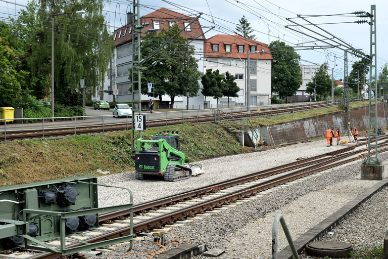 Gleis- und Weichenerneuerung bei km 15,4 (Juni 2022)