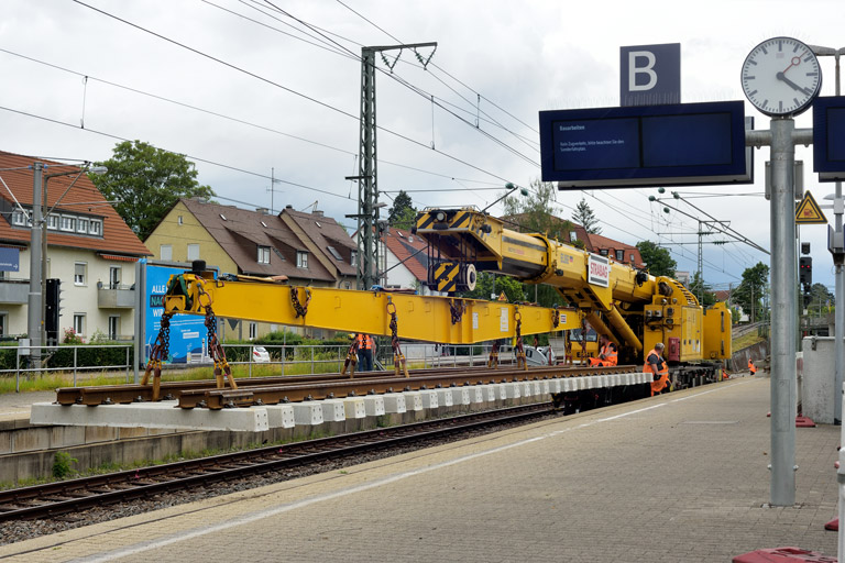 Schienenkranwagen bei km 15,6 (Juni 2022)