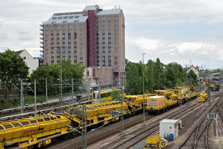 Gleis- und Weichenerneuerung bei km 15,8 (Juni 2022)