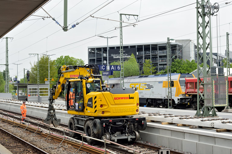 Gleis- und Weichenerneuerung bei km 15,6 (Mai 2022)