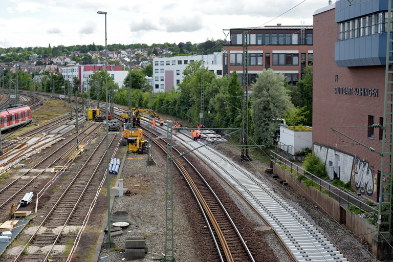 Gleis- und Weichenerneuerung bei km 16,0 (Juni 2022)