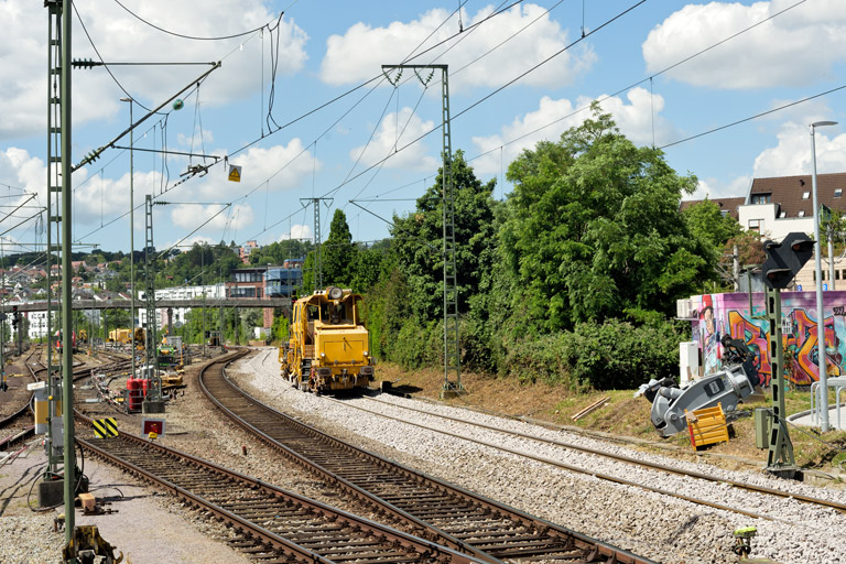 Gleis- und Weichenerneuerung bei km 15,8 (Juni 2022)