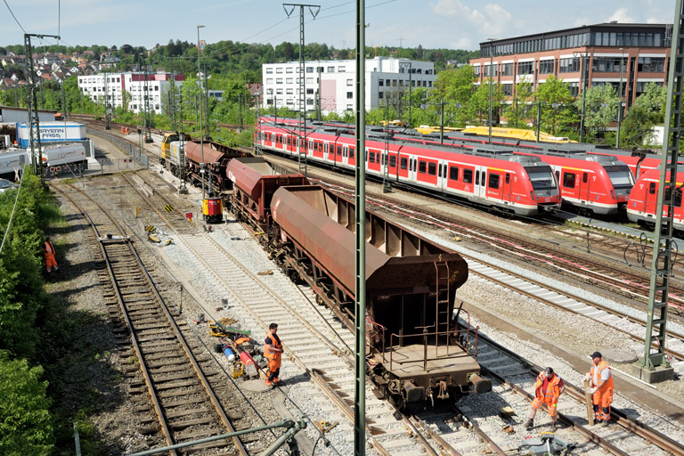 Gleis- und Weichenerneuerung bei km 16,0 (Mai 2022)