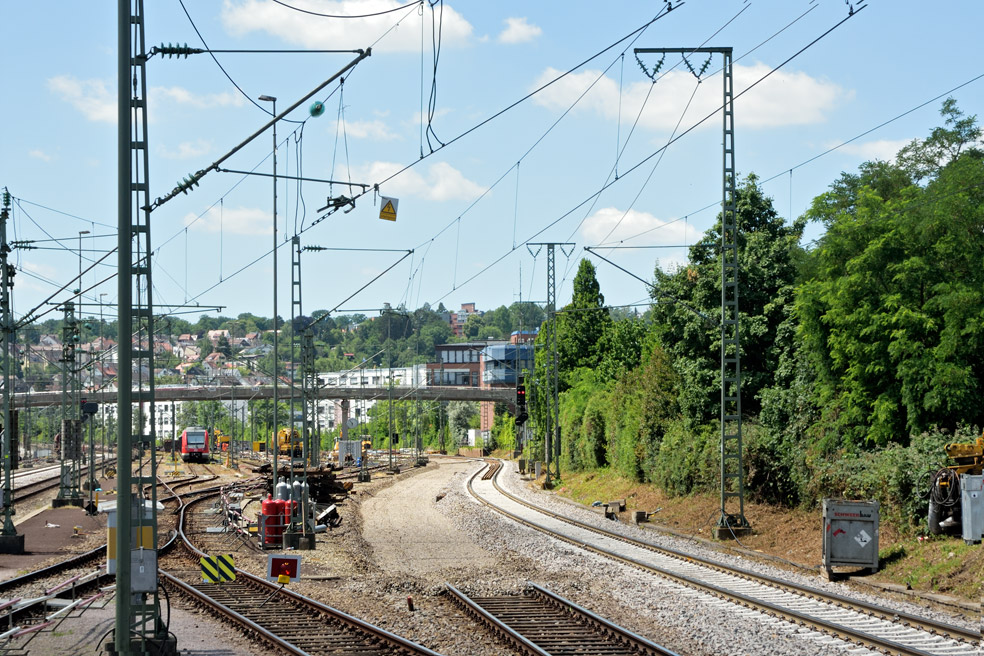 Gleis- und Weichenerneuerung bei km 15,8 (Juni 2022)