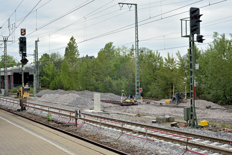 Gleis- und Weichenerneuerung bei km 15,4 (Mai 2022)