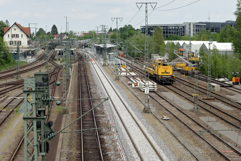 Gleis- und Weichenerneuerung bei km 15,8 (Mai 2022)