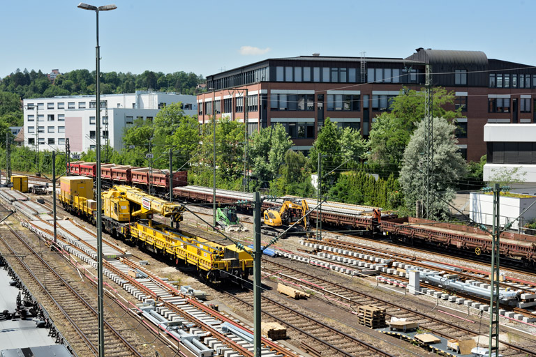 Gleis- und Weichenerneuerung bei km 16,0 (Juni 2022)