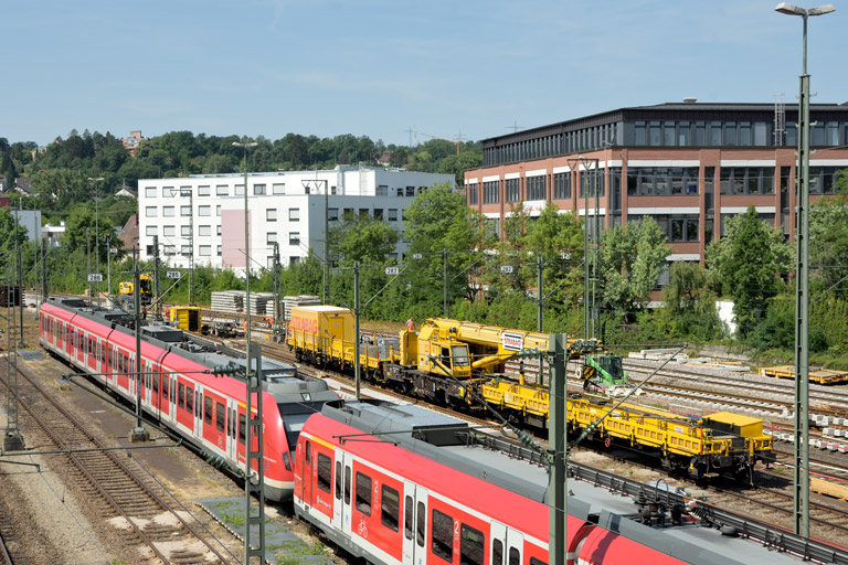 Schienenkranwagen bei km 16,0 (Juni 2022)