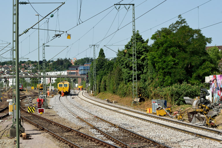 Gleis- und Weichenerneuerung bei km 15,8 (Juni 2022)