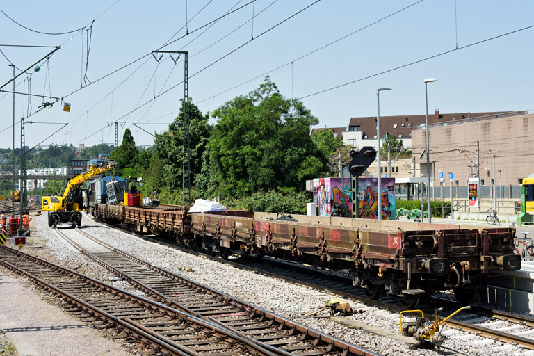 Gleis- und Weichenerneuerung bei km 15,6 (Juni 2022)