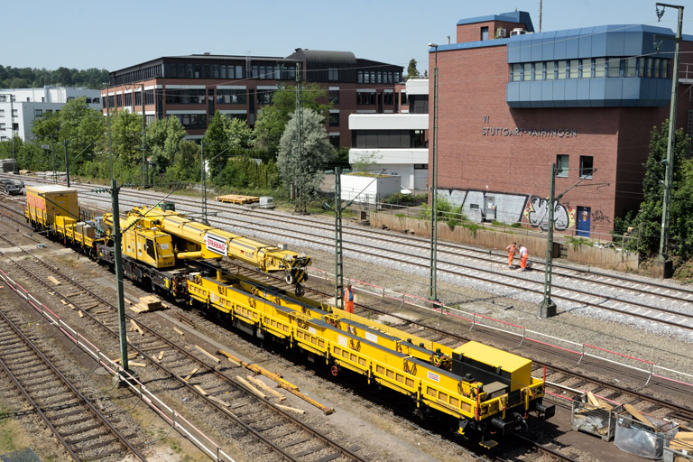 Schienenkranwagen bei km 16,0 (Juni 2022)
