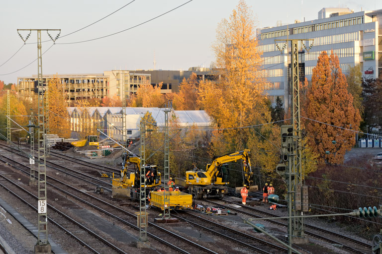 Gleis- und Weichenerneuerung bei km 15,8 (November 2022)