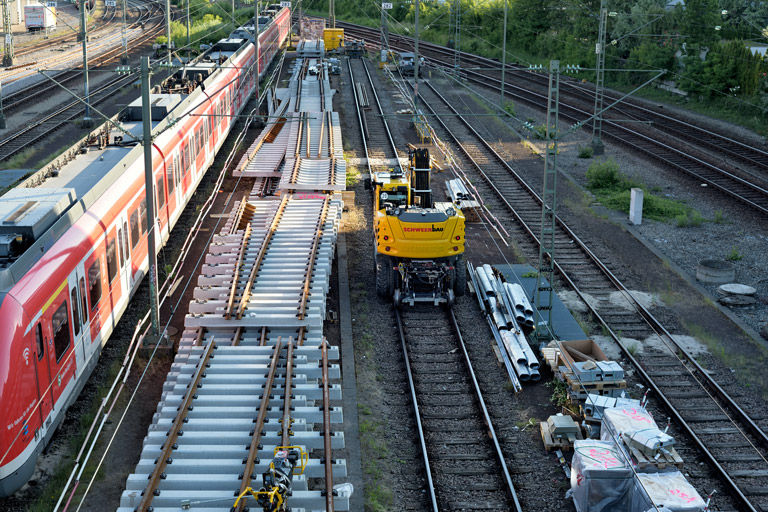 Gleis- und Weichenerneuerung bei km 16,0 (Mai 2022)