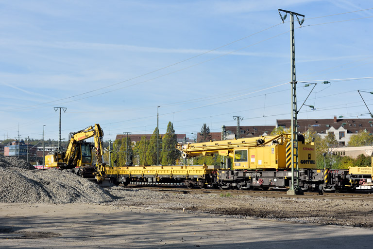Schienenkranwagen bei km 15,6 (Oktober 2022)