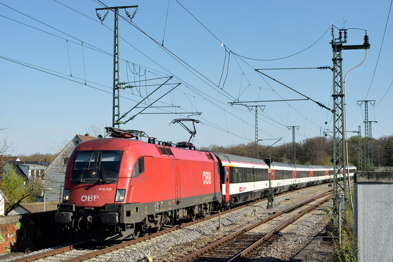 &Ouml;BB 1016 028 mit IC 186 km 16,8 (April 2022)