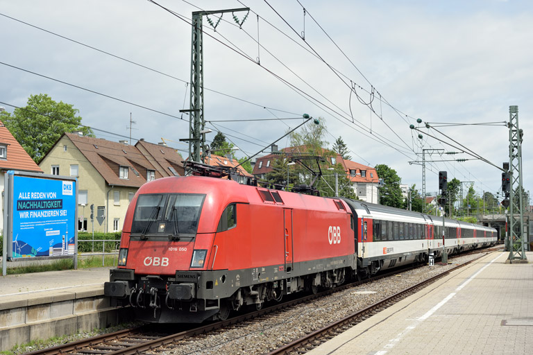 &Ouml;BB 1016 050 mit IC 187 bei km 15,6 (Mai 2022)