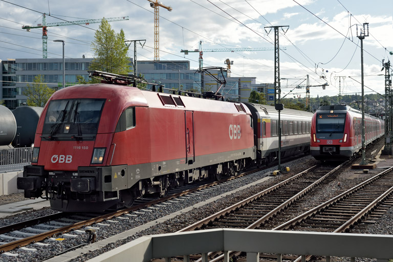 &Ouml;BB 1116 150 mit IC 186 bei km 15,6 (September 2022)