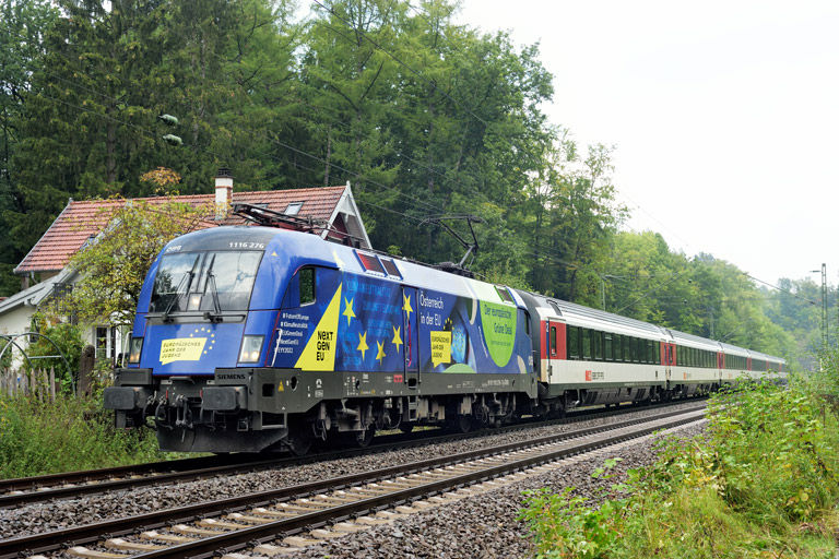 &Ouml;BB 1116 276 mit IC 189 bei km 18,2 (September 2022)