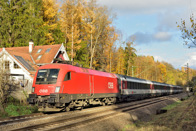 &Ouml;BB 1116 278 mit IC 189 bei km 18,2 (November 2022)