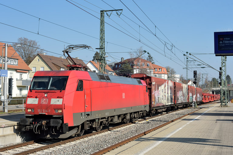152 014 mit EZ 52089 bei km 15,6 (M&auml;rz 2023)