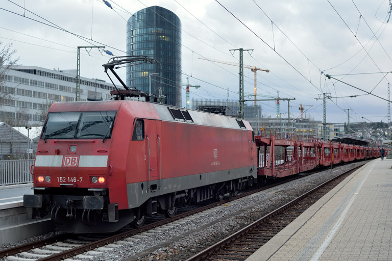 152 146 mit EZ 52095 bei km 15,4 (M&auml;rz 2023)