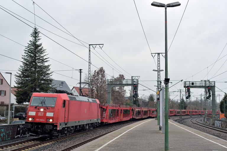 185 346 mit EZ 52094 bei km 16,8 (Februar 2023)