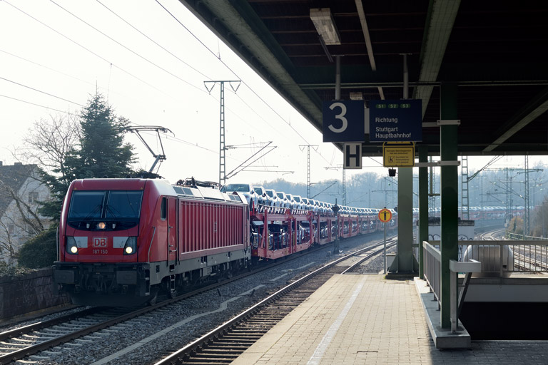 187 150 mit GAG 60130 bei km 16,8 (M&auml;rz 2023)
