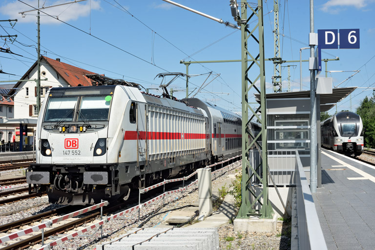 147 552 mit IC 2383 bei km 15,6 (Juli 2024)