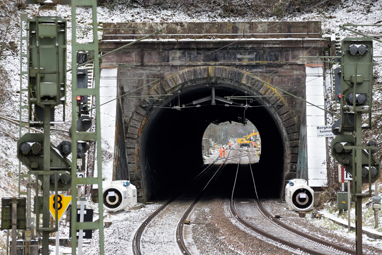 Gleis- und Weichenerneuerung bei km 17,8 (Januar 2024)