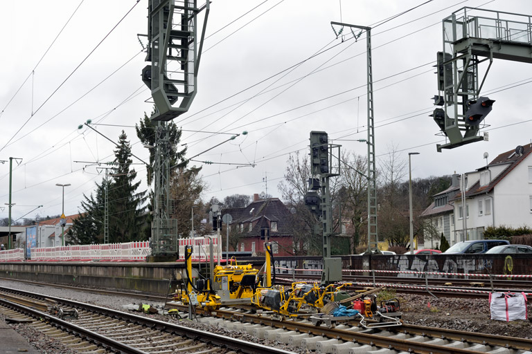 Gleis- und Weichenerneuerung bei km 16,6 (Februar 2024)