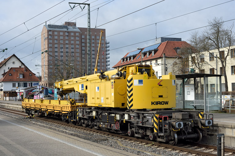Schienenkranwagen bei km 15,6 (Februar 2024)