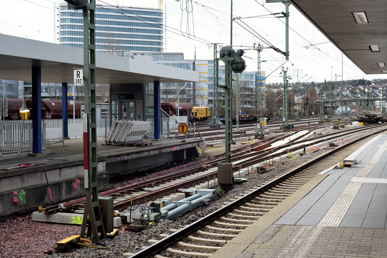 Gleis- und Weichenerneuerung bei km 15,6 (Februar 2024)