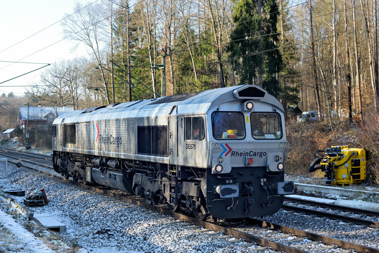 HGK DE 671 bei km 18,2 (Januar 2024)