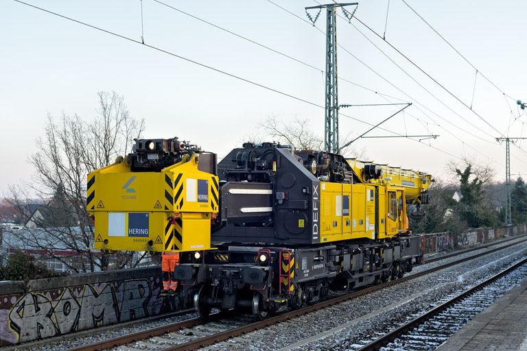 Schienenkranwagen bei km 16,8 (Januar 2024)