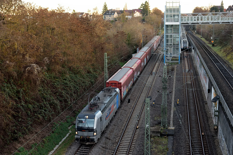 193 150 mit GAG 60112 bei km 14,0 (Dezember 2025)