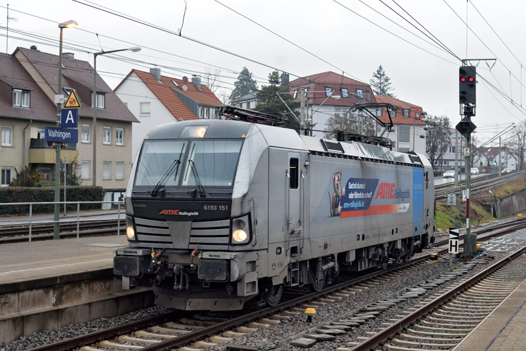193 151 als T 65153 bei km 15,6 (Dezember 2025)