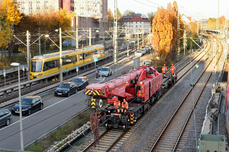 Schienenkranwagen bei km 15,8 (November 2025)