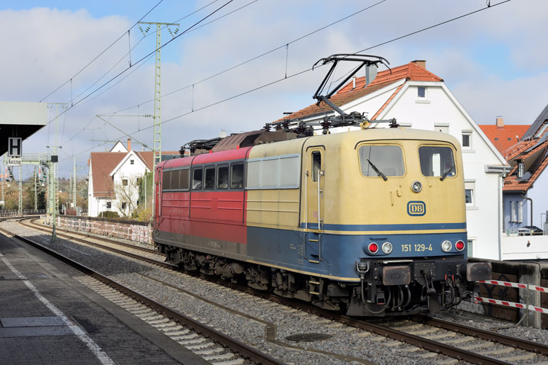 151 129 als Tfzf 98846 bei km 16,8 (Januar 2026)